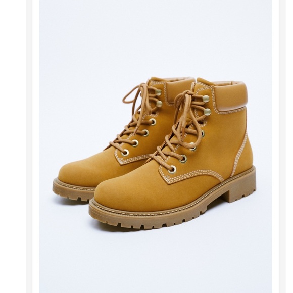 ZARA LACE UP ANKLE BOOTS - Picture 1 of 15